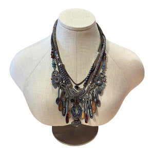Ayala Bar Sliver/Blue/Purple Necklace