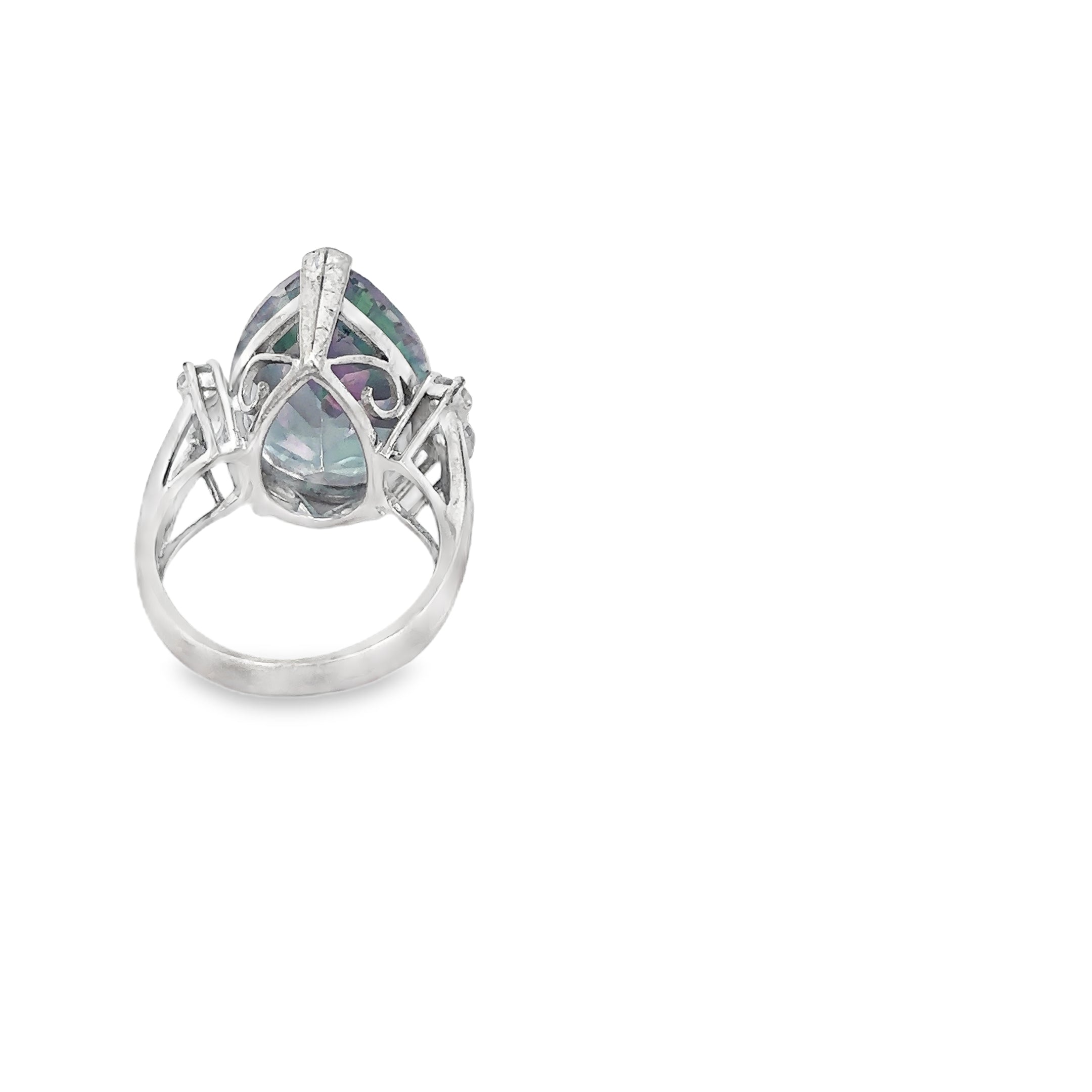 Mystic Topaz and CZ Ring set in Sterling Silver