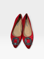 Load image into Gallery viewer, Manolo Blahnik Red Flats, 39
