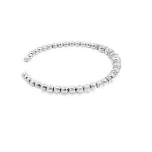 Sterling Silver and Diamond Bead Cuff