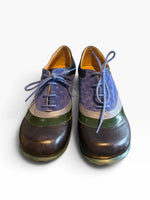 Load image into Gallery viewer, John Fluevog Blue + Black Shoes, 9.5
