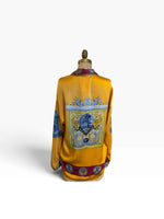 Load image into Gallery viewer, Yves Saint Laurent Rives Gauche Yellow+Burgundy Top, Medium/Large
