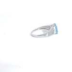 Load image into Gallery viewer, Blue Topaz and Diamond Ring set in 14K White Gold, 7
