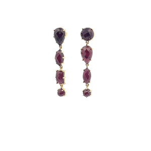 Ella Rae Garnet Earrings set in 14K Gold Plate over Sterling Silver