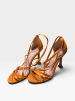 Load image into Gallery viewer, Leon Max Orange Heels, 8.5
