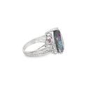 Load image into Gallery viewer, Mystic Topaz and CZ Ring set in Sterling Silver
