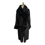 Load image into Gallery viewer, FLAG Black Fur Coat with Matching Scarf, Medium/Large
