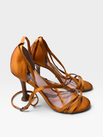Load image into Gallery viewer, Leon Max Orange Heels, 8.5
