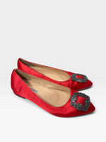 Load image into Gallery viewer, Manolo Blahnik Red Flats, 39
