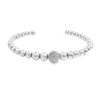 Load image into Gallery viewer, Sterling Silver and Diamond Ball Cuff
