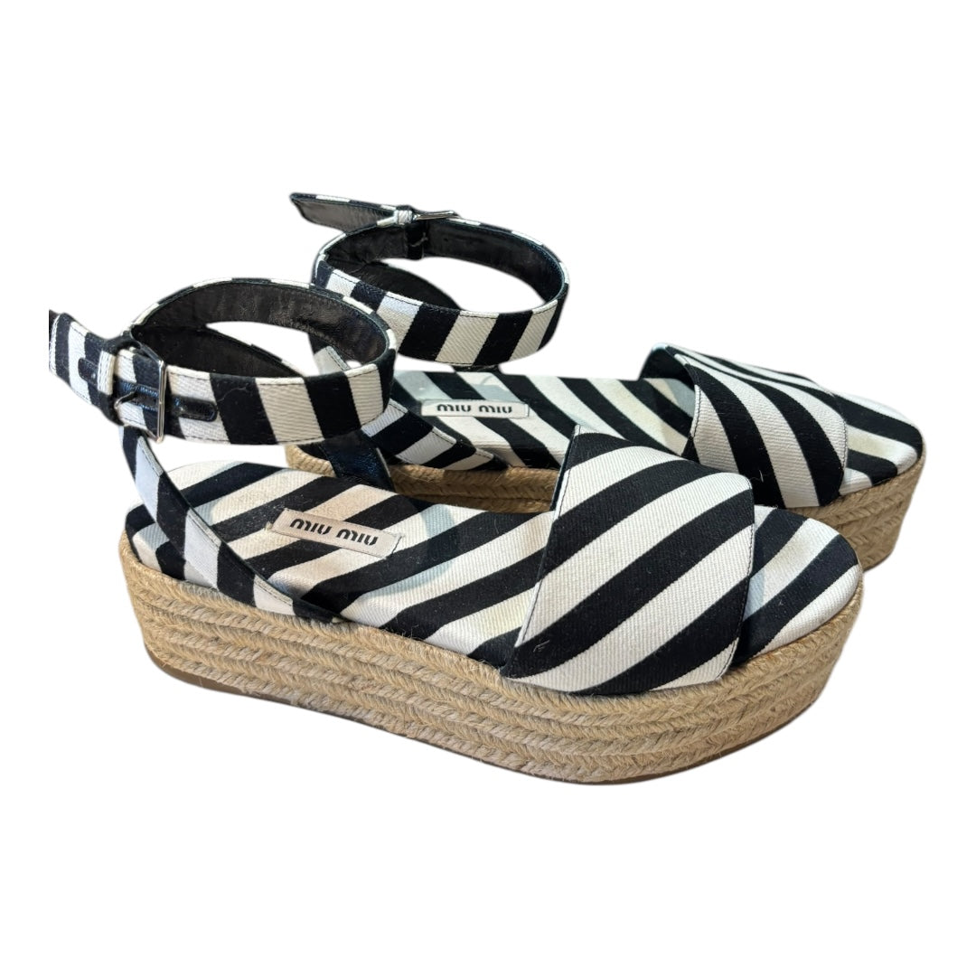 Miu Miu Black +White Shoes, 37