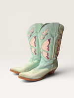 Load image into Gallery viewer, Bronx Mint with Butterflies Cowboy Boots, 10
