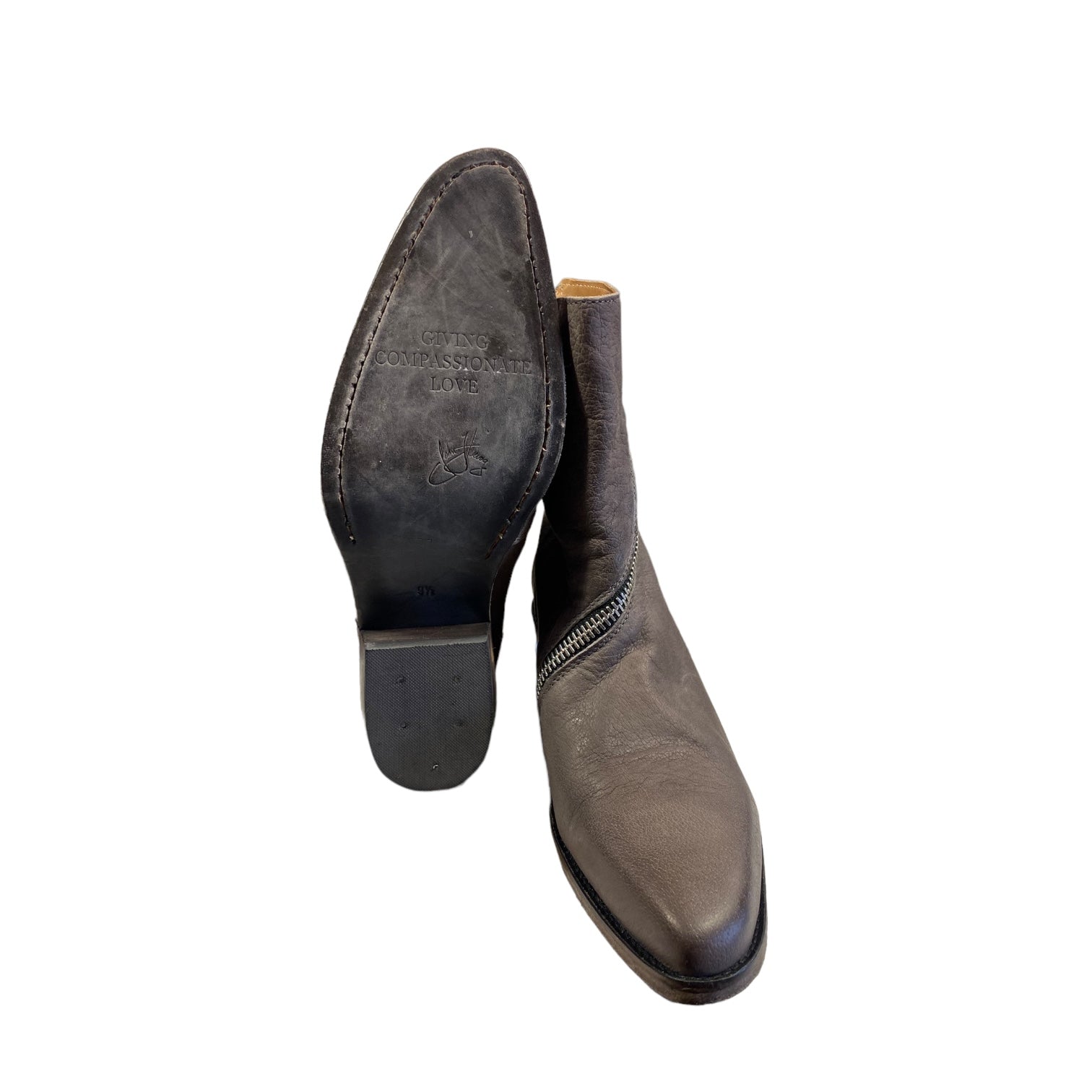 John Fluevog Grey Boots, 9.5