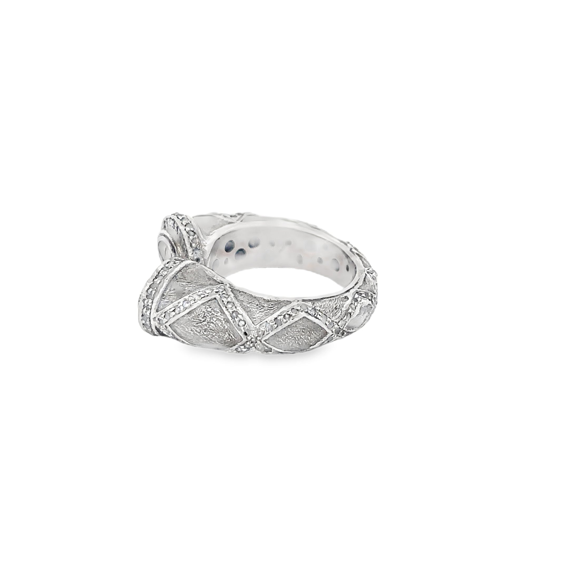 Polki Diamond ring set in Sterling Silver