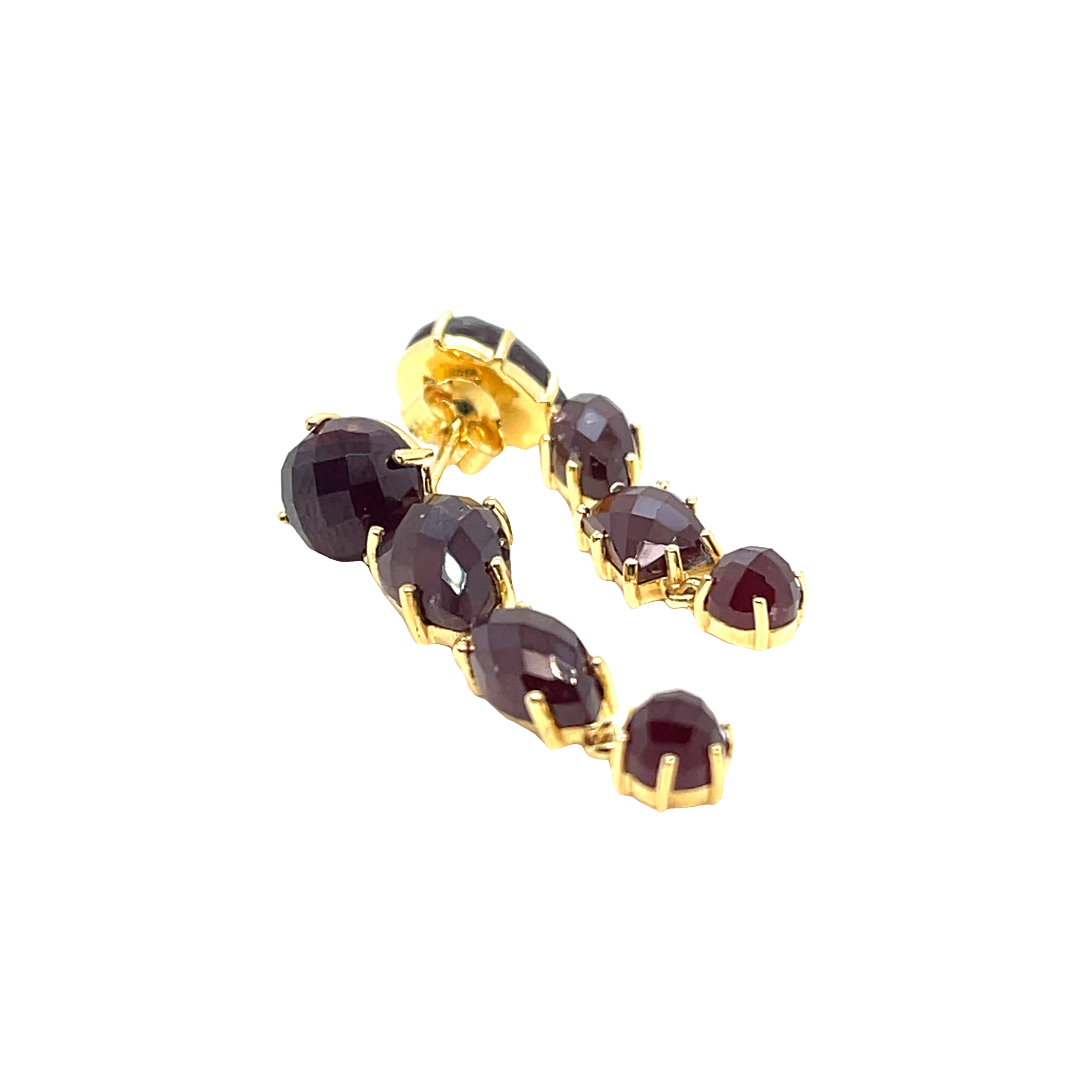 Ella Rae Garnet Earrings set in 14K Gold Plate over Sterling Silver