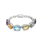 Load image into Gallery viewer, Peridot, Amethyst, Topoaz and Citrine Bracelet set in Sterling Silver
