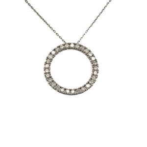 3/4 Carat Diamond and Sterling Silver Pendant on 18 inch Sterling Chain