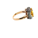 Load image into Gallery viewer, Citrine and Diamond Ring set in 14K Gold Plate over Sterling Silver, 7.5
