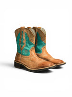 Load image into Gallery viewer, Fatbaby Brown + Green Boots, 7.5

