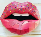 Pucker Up Paper Lips Red Velvet 10" paper lips, 10"