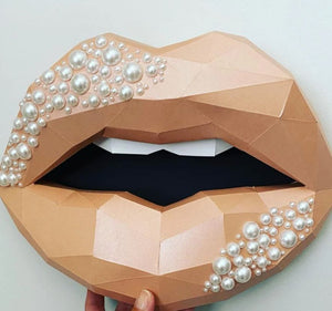Pucker Up Paper Lips Nude 10" paper lips, 10"