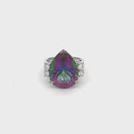 Load and play video in Gallery viewer, Mystic Topaz and CZ Ring set in Sterling Silver
