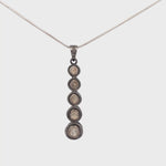 Load and play video in Gallery viewer, 2.5 Carat Polki Diamond Necklace set in Sterling Silver on 17.5 inch Sterling Silver Chain
