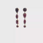 Load and play video in Gallery viewer, Ella Rae Garnet Earrings set in 14K Gold Plate over Sterling Silver
