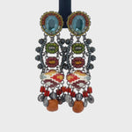 Load and play video in Gallery viewer, Ayala Bar Silver+Green/Blue Earrings
