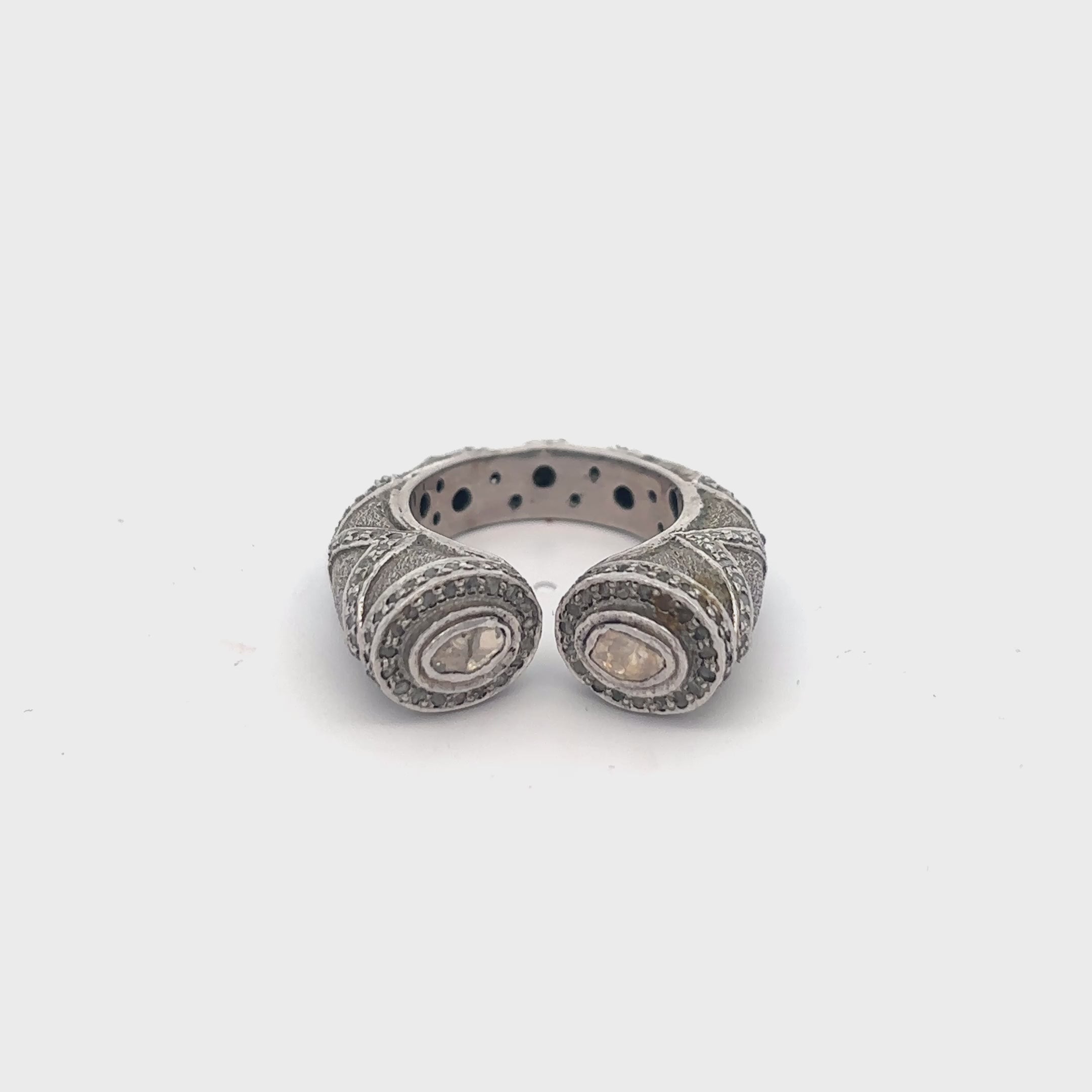 Polki Diamond ring set in Sterling Silver