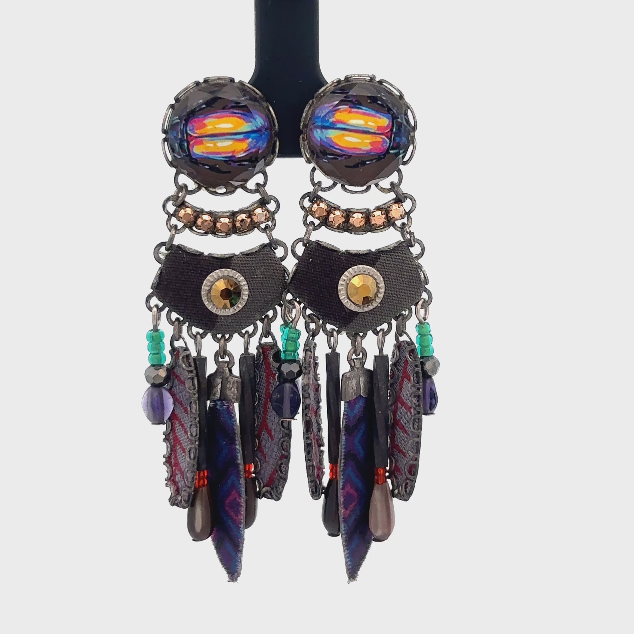 Ayala Bar Grey + Purple Earrings