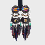 Load and play video in Gallery viewer, Ayala Bar Grey + Purple Earrings
